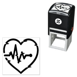 Hjärtkontroll - självbläddrande gummi Frimärke Självfärgande Stämpel