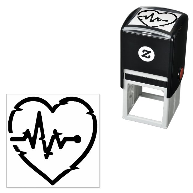 Hjärtkontroll - självbläddrande gummi Frimärke Självfärgande Stämpel (In Situ)