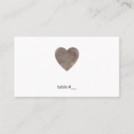 Hjärtkort av rostfritt trä - platta placeringskort