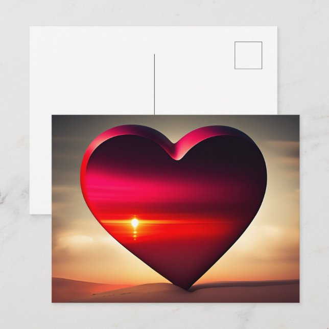 Hjärtkort för hjärtans Rosa - vykort (Fram/baksida)