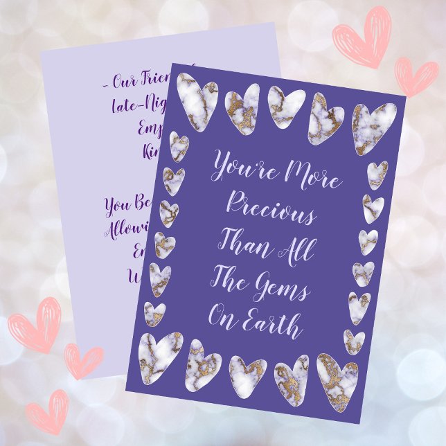 Hjärtkort för Vänskap eller Älskare Lila Kort (Hearts Friendship Or Lover Purple Card)