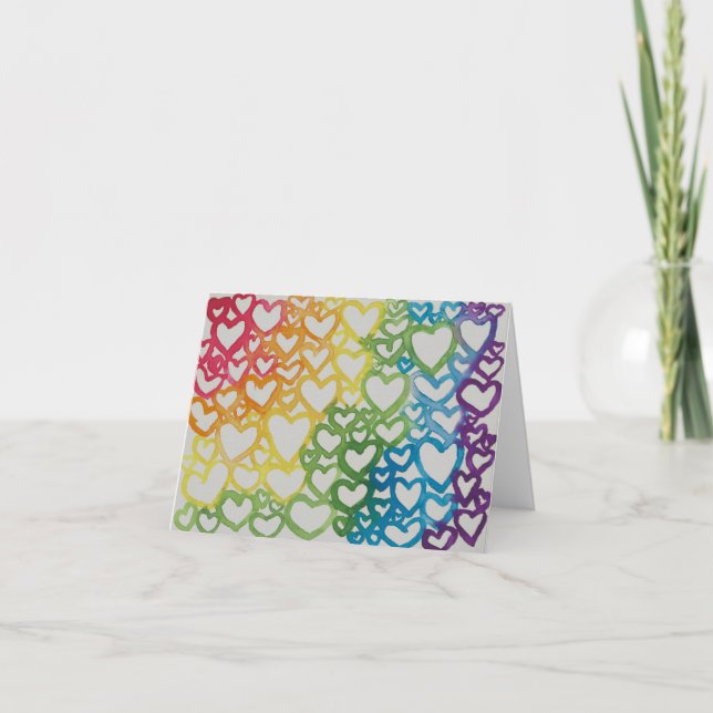 Hjärtkort för vattenfärg tack kort (Framsida)