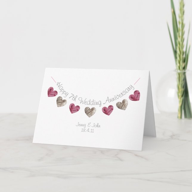 Hjärtkort för ylletylle Lycklig 7:e Kort (Framsida)