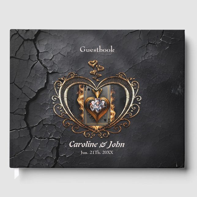 Hjärtkortskvinnor i lågor. gästböcker (Framsida)