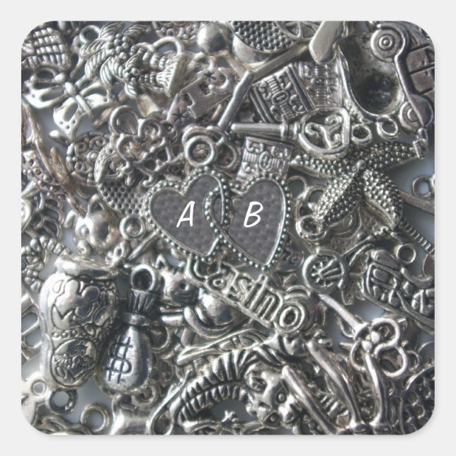 Hjärtkramper Fyrkantigt Klistermärke (Framsida)