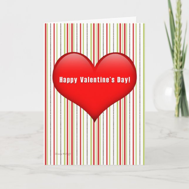Hjärtkranade Valentindagskort Helgkort (Framsida)