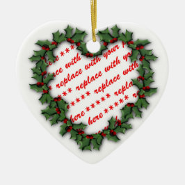 Hjärtkrans Foto Ram Julgransprydnad Keramik