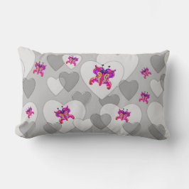 Hjärtkrans, grått i bakgrunden lumbarkudde