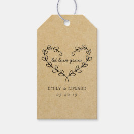 Hjärtkrans som gör att Kärlek kan vinna bröllopsfö Presentetikett