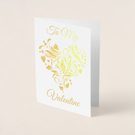 Hjärtkrans Valentine Folierat Kort