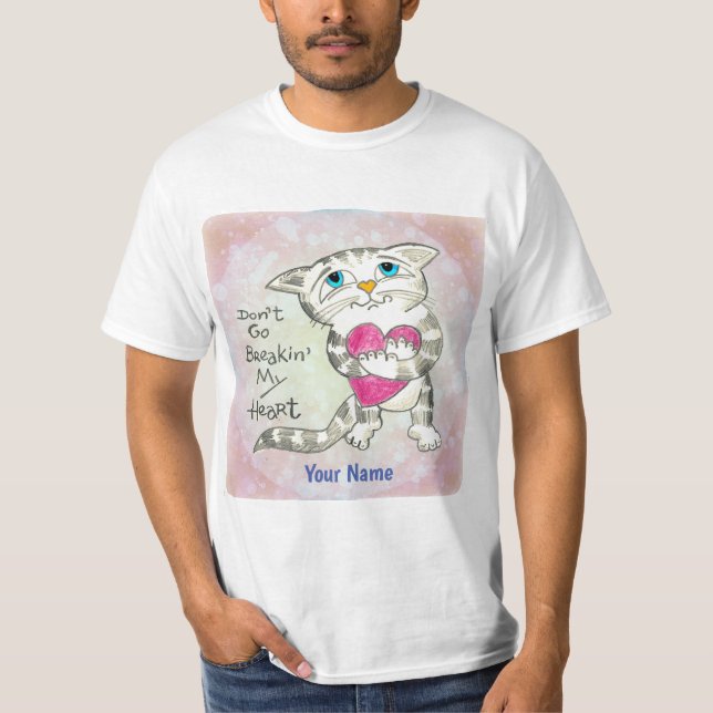 Hjärtkross Katt  T Shirt (Framsida)