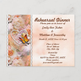 Hjärtkryddor, Ro och fjärilar Rehearsal Middag Inbjudan Vykort
