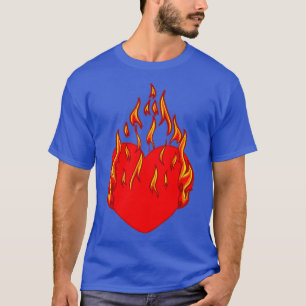 Hjärtlågor kärlek-brandpar valentines day-kupong t shirt