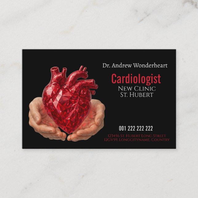 Hjärtläkare doktor visitkort (Framsida)