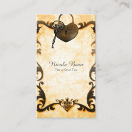 Hjärtlås och Nyckel Vintage Antique-Affärskort Visitkort