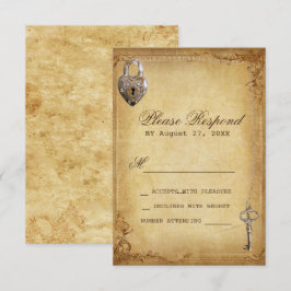 Hjärtlås och nyckel vintage bröllop OSA