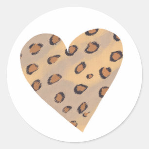 Hjärtleoparder, Anpassningsbar Stickers Runt Klistermärke