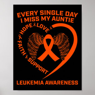 Hjärtleukemi - medvetandegrad i minnet av Aunti Poster