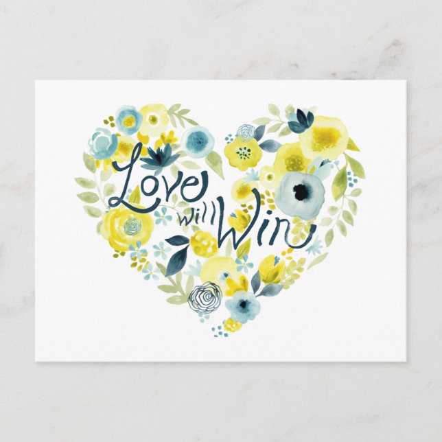 Hjärtlig Blommigt II Vykort (Framsida)