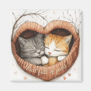 Hjärtlig Fullt av Purrs Cuddles Illustration Art Magnet