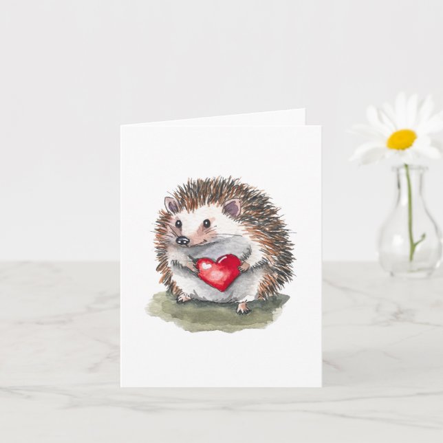 Hjärtlig Greeting Card med Igelkott Kort (Liten växt)