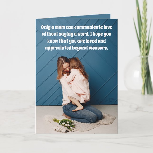 Hjärtlig hälsning på mors dag vikt firandekort helgkort (Framsida)