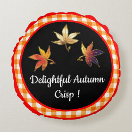 Hjärtlig Höstfrisk Lekfulla Löv Rund Kudde