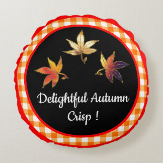 Hjärtlig Höstfrisk Lekfulla Löv Rund Kudde