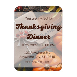 Hjärtlig inbjudan till en Delicious-Thanksgiving Magnet