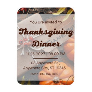 Hjärtlig inbjudan till en Delicious-Thanksgiving Magnet