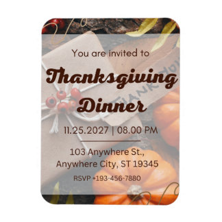 Hjärtlig inbjudan till en Delicious-Thanksgiving Magnet