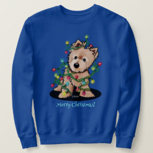 Hjärtlig jul Norwich Terrier Lång Ärmad Tröja