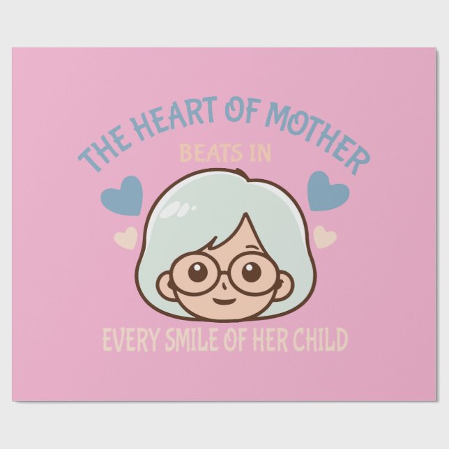 hjärtlig mor kärlek - mors dag presentpapper (Platt)