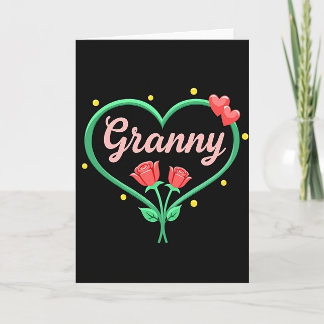 Hjärtlig Mormor Rosor Kort (Framsida)