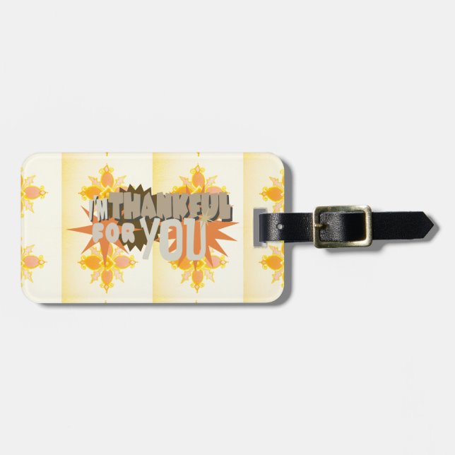 Hjärtlig tacksamhet: "Tack för dig" med Kärlek. Bagagebricka (Horisontell Framsida)