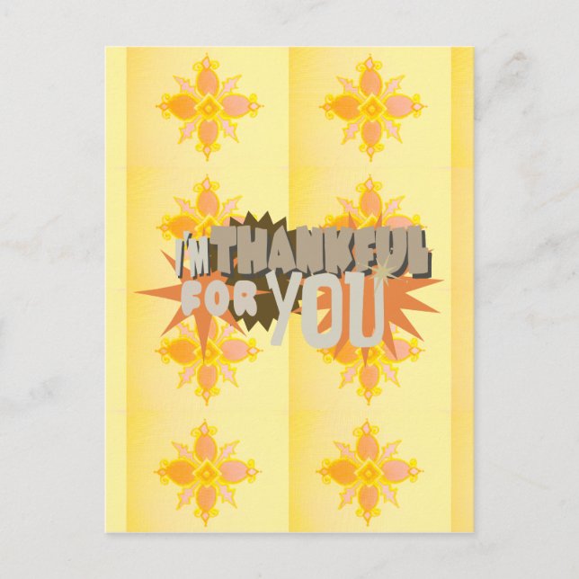 Hjärtlig tacksamhet: "Tack för dig" med Kärlek. Vykort (Framsida)