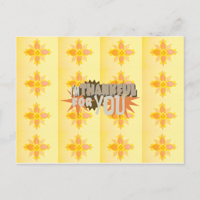 Hjärtlig tacksamhet: "Tack för dig" med Kärlek. Vykort (Framsida)