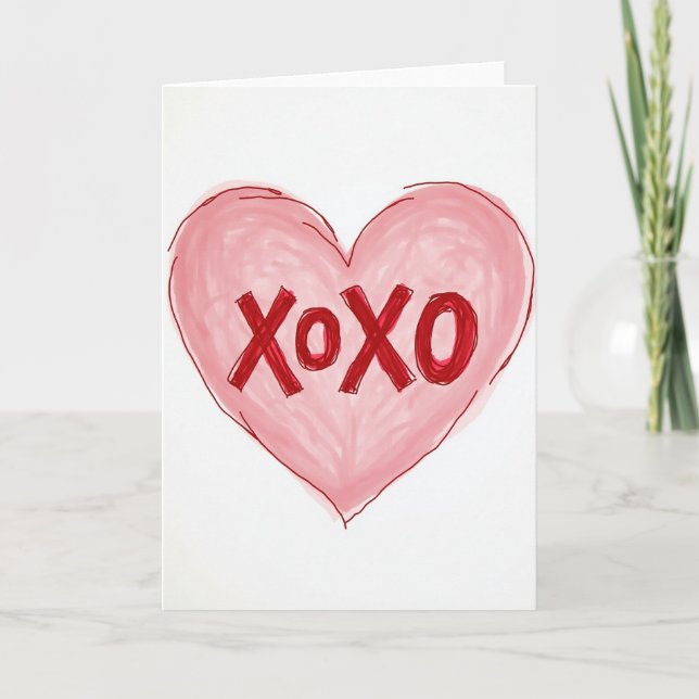 Hjärtlig Xoxo Konstkort Kort (Framsida)