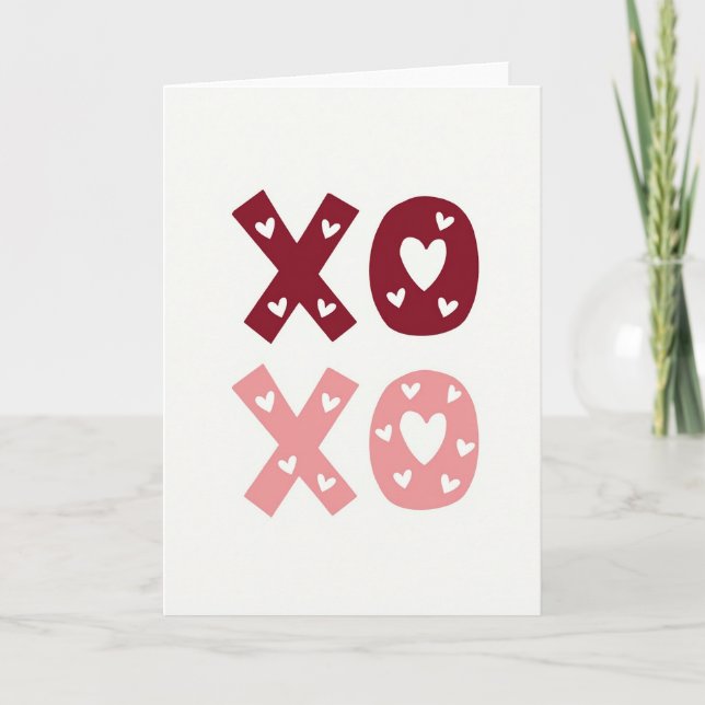 Hjärtlig Xoxo Minimalistisk Kort (Framsida)