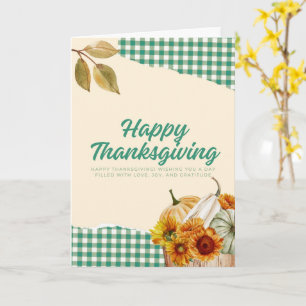Hjärtliga julhälsningar för Thanksgiving Kort