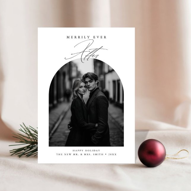 Hjärtligt allt efter Elegant, nylott svart vitt Julkort (Skapare uppladdad)