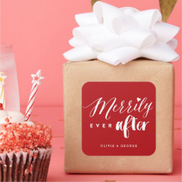 Hjärtligt allt efter Typografin Helgdag Bröllop Fyrkantigt Klistermärke