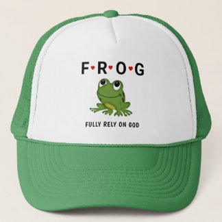 Hjärtligt beroende på Gud Frog Hearts Keps