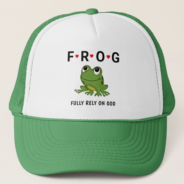 Hjärtligt beroende på Gud Frog Hearts Keps (Framsida)