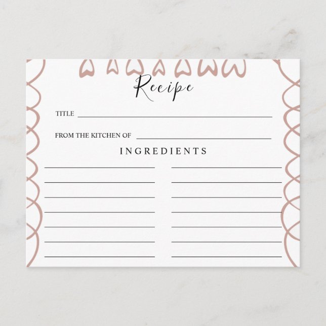 Hjärtligt bröllopsreceptkort vykort (Framsida)