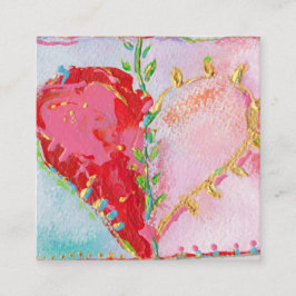 Hjärtligt hjärta fyrkantigt visitkort