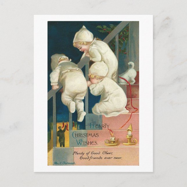 Hjärtligt jullekakort i Önskemål Barn Helg Vykort (Framsida)