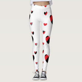 Hjärtligt sinnade mönster leggings