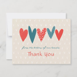 Hjärtligt tack för att du hörde Teal Red Anteckningskort