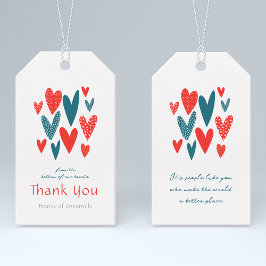 Hjärtligt tack för att du hörde Teal Red Presentetikett